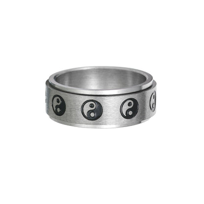 Sleek Steel Spin Ring