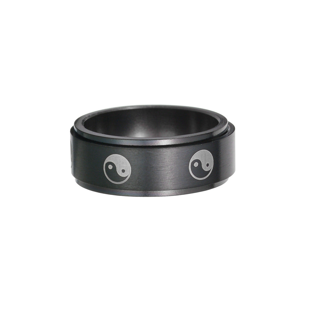 Sleek Steel Spin Ring