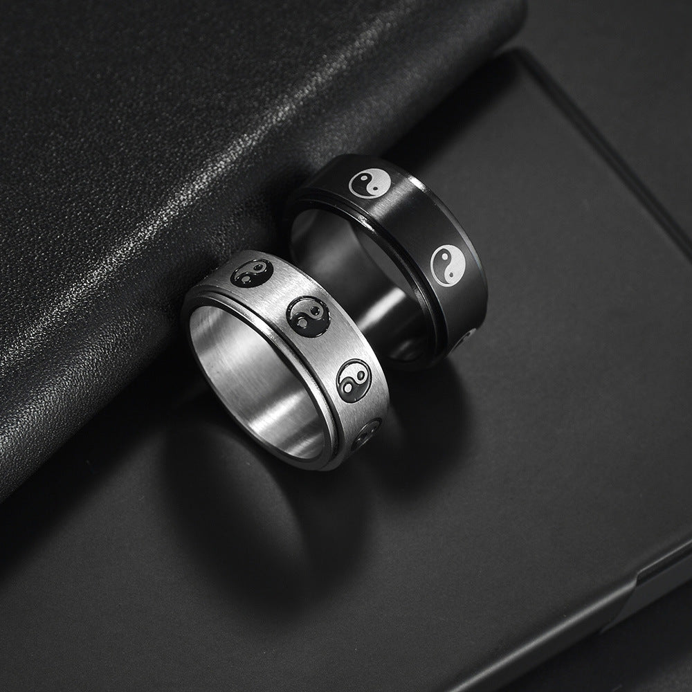 Sleek Steel Spin Ring