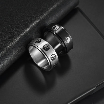 Sleek Steel Spin Ring